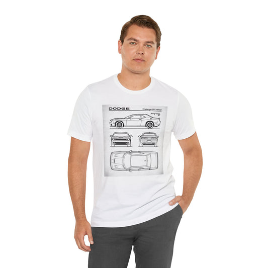 Dodge Challenger SRT Hellcat blueprint T-shirt
